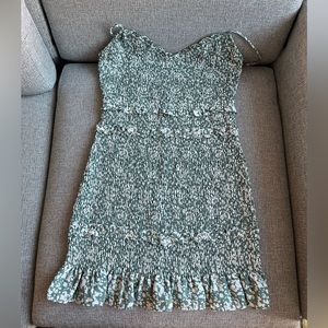 Abercrombie green ruched mini dress